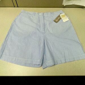Jones New York Nautical Mid-Thigh Cotton Shorts, Size 14 - New with Tags